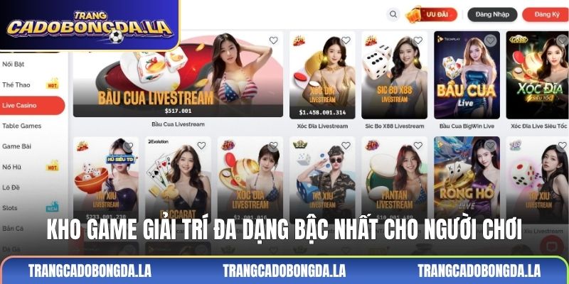 Kho game giải trí đa dạng bậc nhất cho người chơi