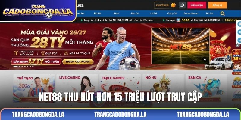 NET88 thu hút hơn 15 triệu lượt truy cập
