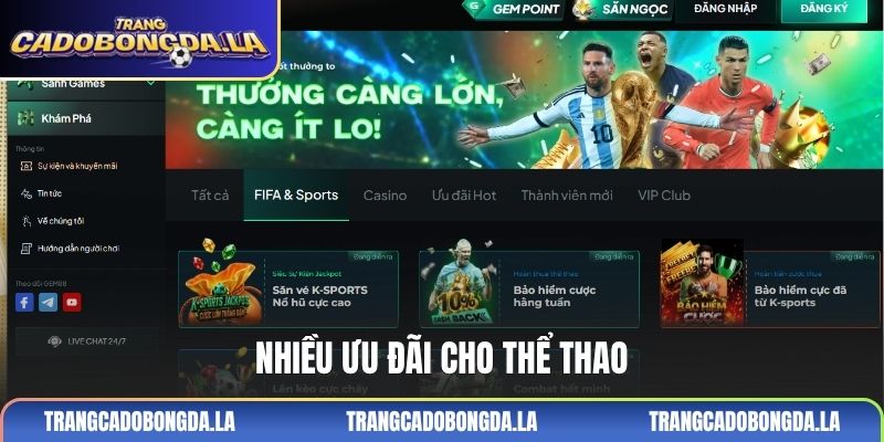 Nhiều ưu đãi cho thể thao