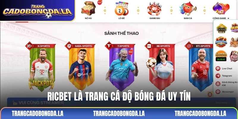 RICBET là trang cá độ bóng đá uy tín
